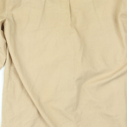 Mens UK Size L htex Beige  Button-Up Long Sleeve Casual Shirt