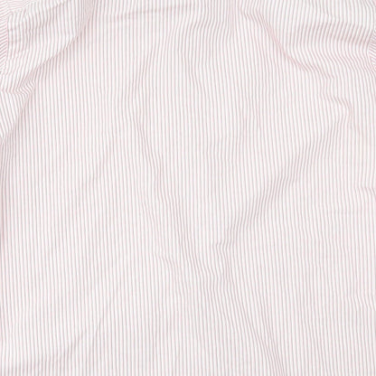 Mens UK Size 15 Kenneth Cole Pink  Button-Up Long Sleeve Casual Shirt