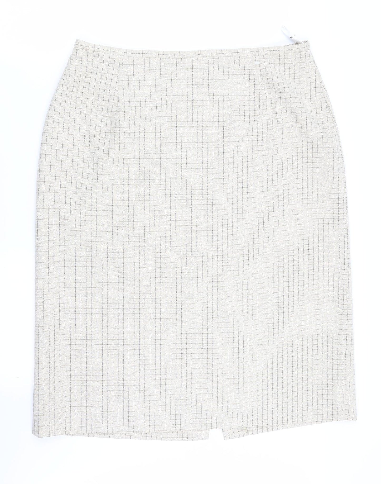 Klass Womens Beige Check  A-Line Skirt Size 18