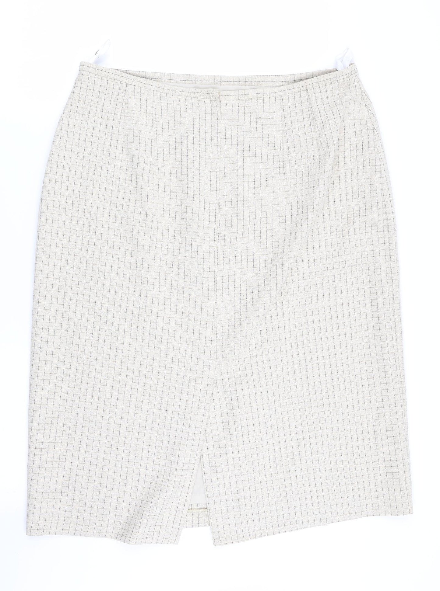 Klass Womens Beige Check  A-Line Skirt Size 18