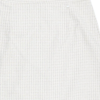 Klass Womens Beige Check  A-Line Skirt Size 18