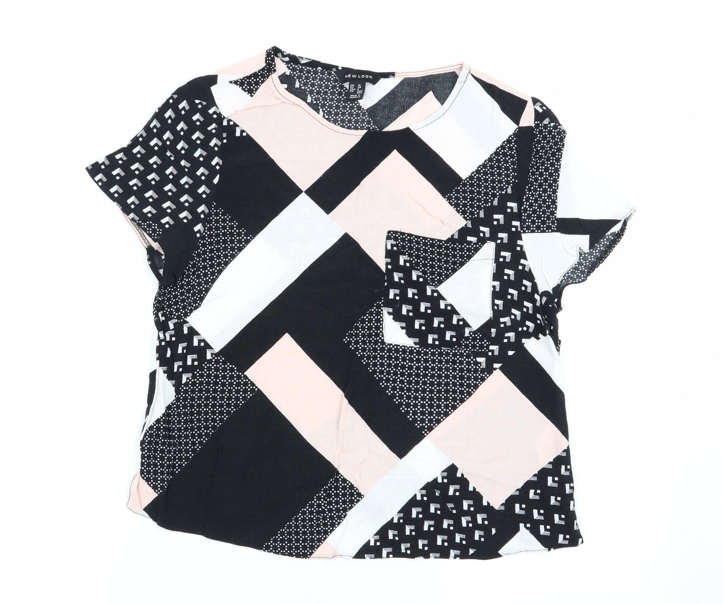 Womens UK Size 10 New Look Multicoloured Basic Blouse