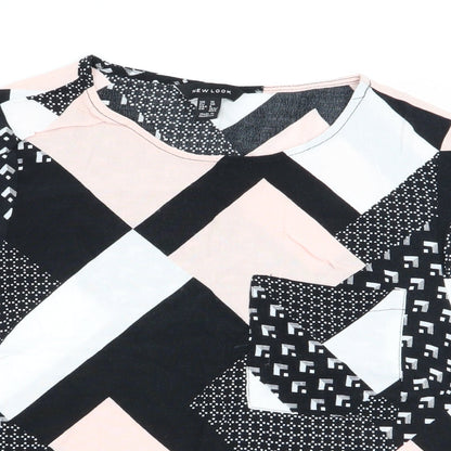 Womens UK Size 10 New Look Multicoloured Basic Blouse