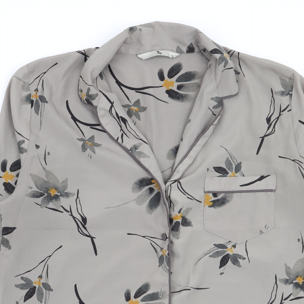Womens UK Size 8 TU Grey Basic Button-Up