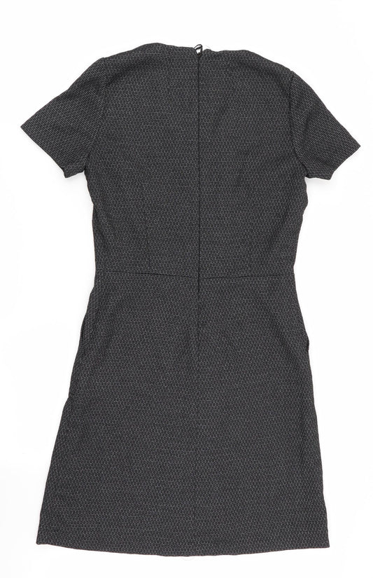 NEXT Womens Black Geometric  Fit & Flare  Size 8