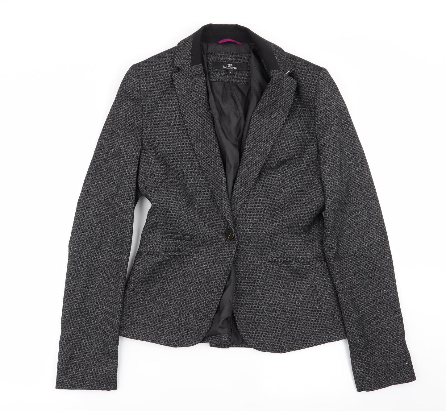 NEXT Womens Black Geometric  Jacket Blazer Size 8
