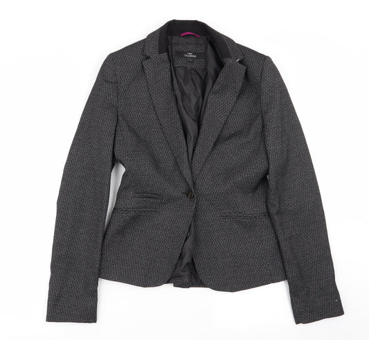 NEXT Womens Black Geometric  Jacket Blazer Size 8