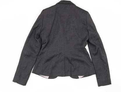 NEXT Womens Black Geometric  Jacket Blazer Size 8