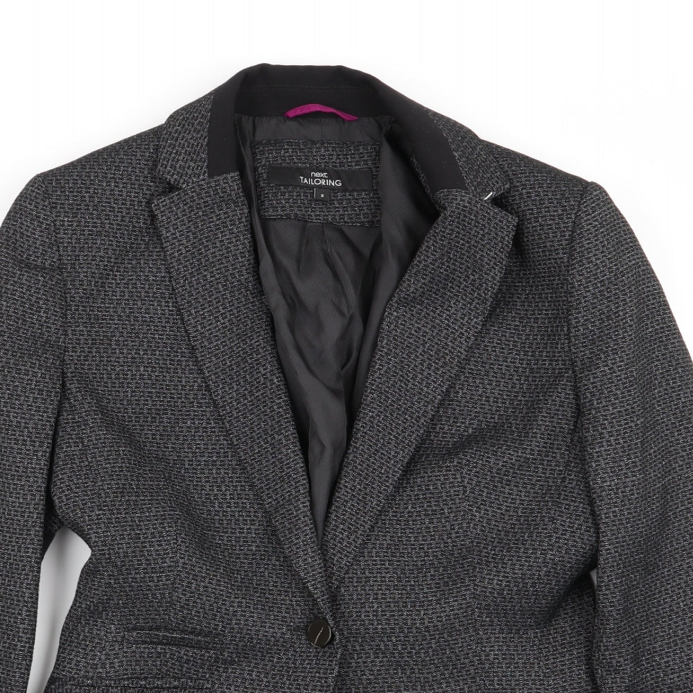 NEXT Womens Black Geometric  Jacket Blazer Size 8