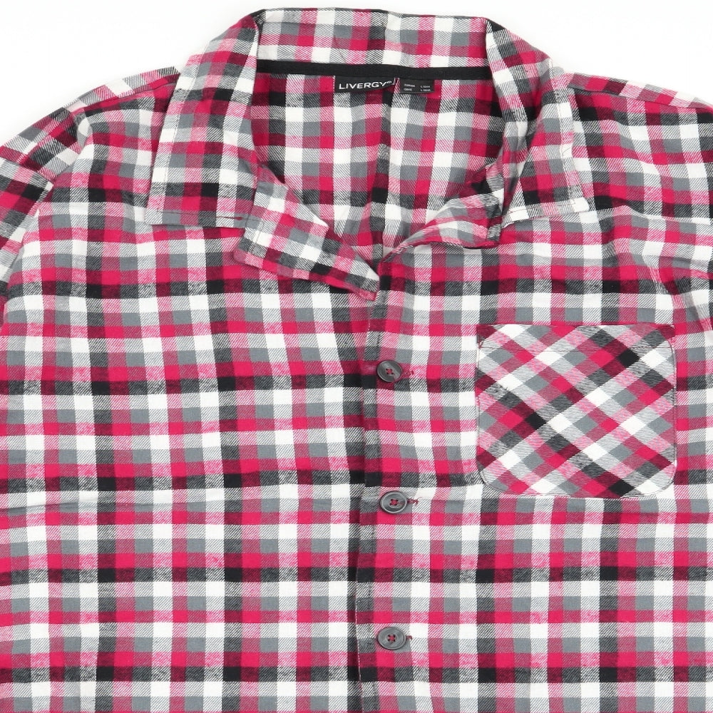 Mens UK Size L Livergy Multicoloured  Button-Up Long Sleeve Casual Shirt