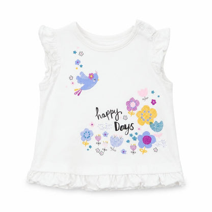 Nutmeg Girls White   Basic Tank Size 3-6 Months