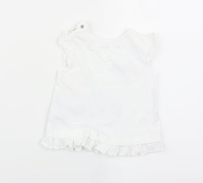 Nutmeg Girls White   Basic Tank Size 3-6 Months