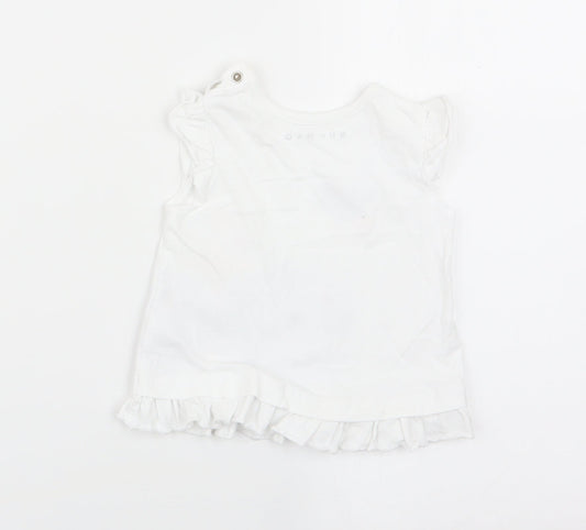 Nutmeg Girls White   Basic Tank Size 3-6 Months