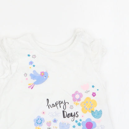 Nutmeg Girls White   Basic Tank Size 3-6 Months