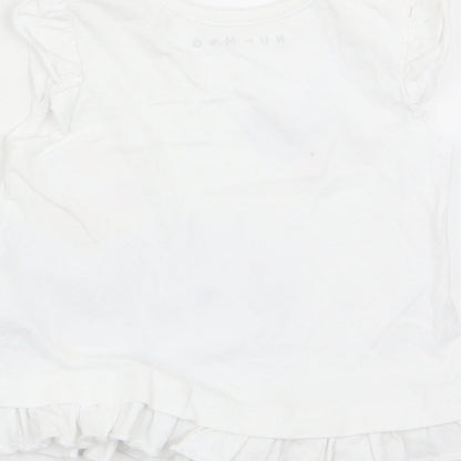 Nutmeg Girls White   Basic Tank Size 3-6 Months