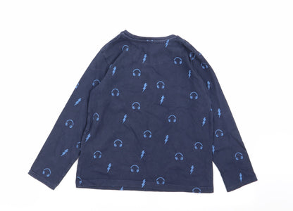 bluezoo Boys Blue Geometric   Pyjama Top Size 7-8 Years