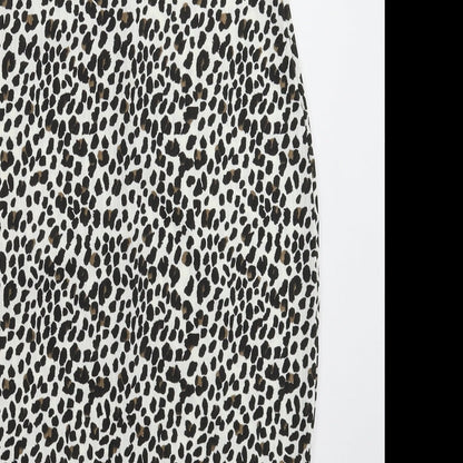 PRETTYLITTLETHING Womens White Animal Print  Straight & Pencil Skirt Size 6
