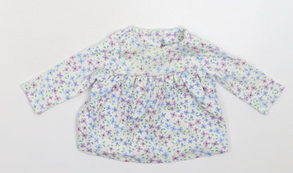 Marks and Spencer Girls White Floral  Fit & Flare  Size 6-9 Months