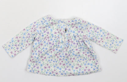 Marks and Spencer Girls White Floral  Fit & Flare  Size 6-9 Months