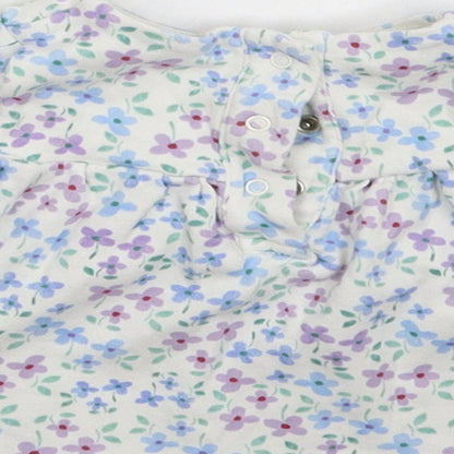 Marks and Spencer Girls White Floral  Fit & Flare  Size 6-9 Months