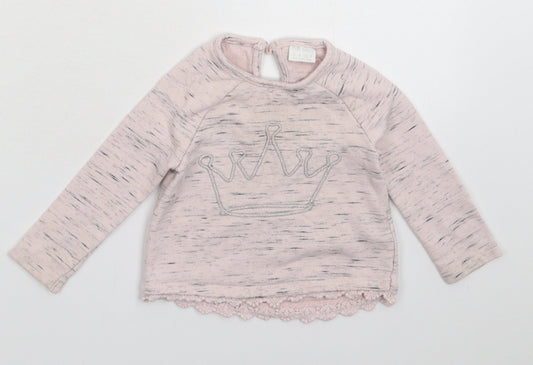 F&F Girls Pink   Pullover Jumper Size 6-9 Months