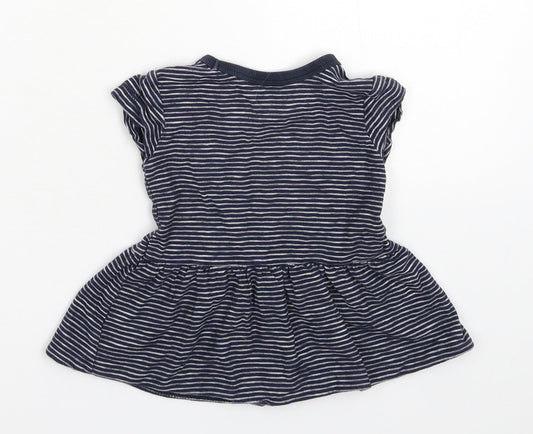 NEXT Girls Blue Striped  Fit & Flare  Size 6-9 Months