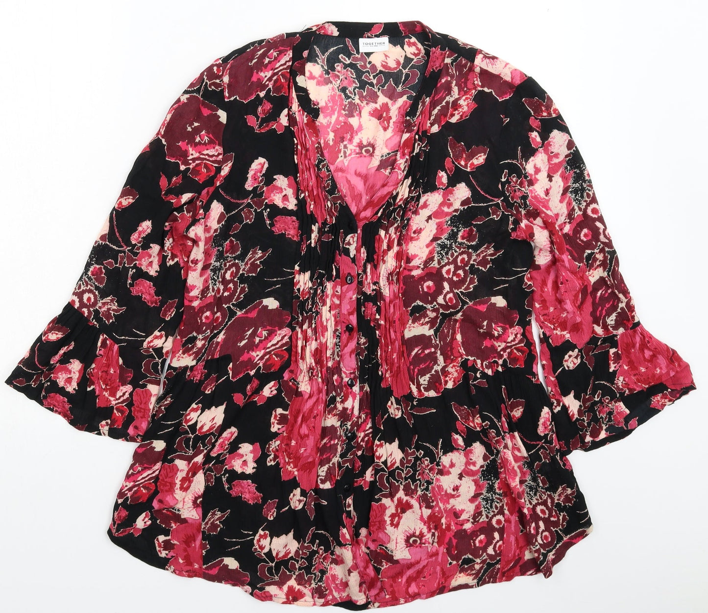 Womens UK Size 10 Together Multicoloured Basic Button-Up