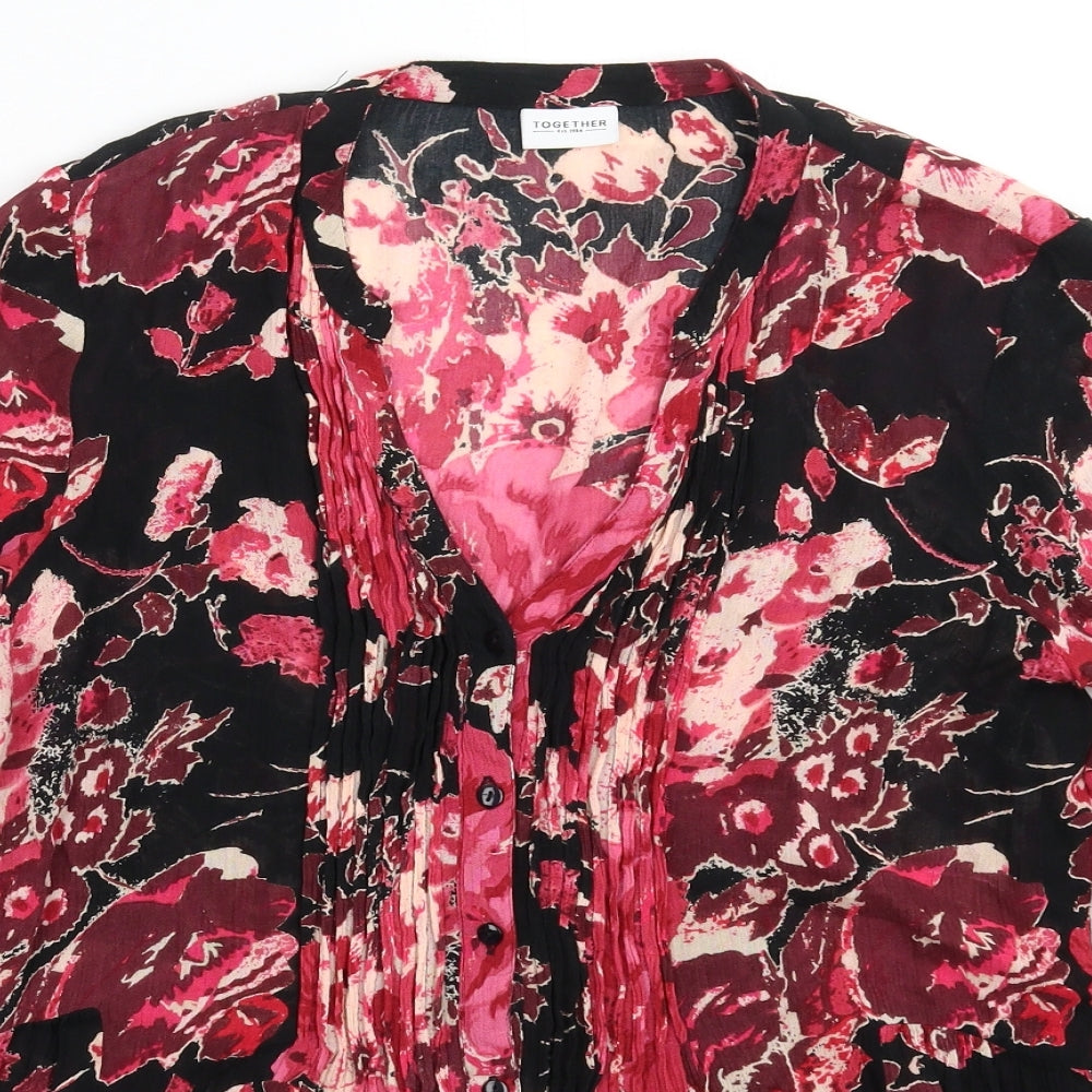 Womens UK Size 10 Together Multicoloured Basic Button-Up