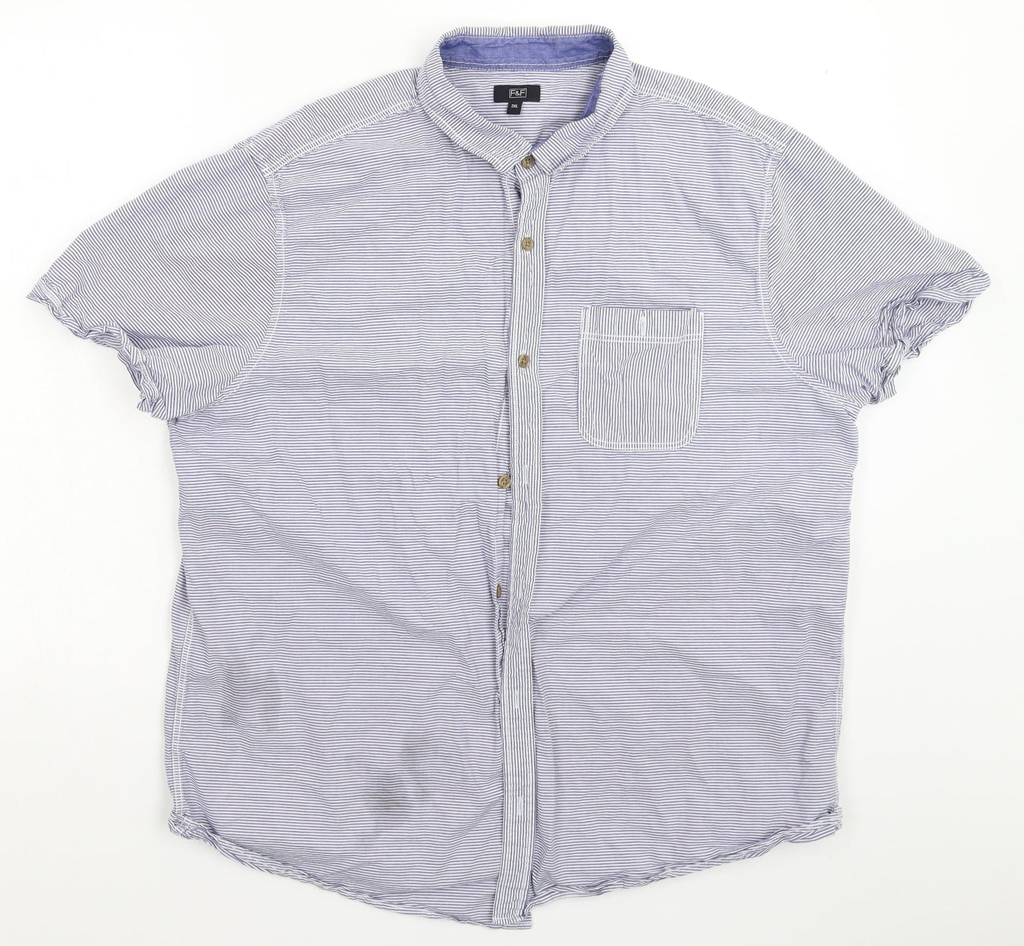 F&F Mens Multicoloured Striped   Button-Up Size 2XL
