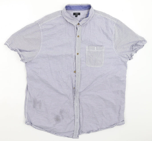 F&F Mens Multicoloured Striped   Button-Up Size 2XL