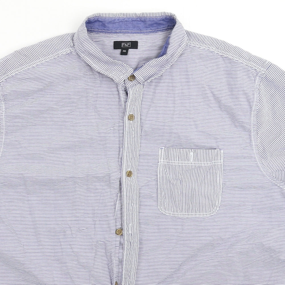 F&F Mens Multicoloured Striped   Button-Up Size 2XL