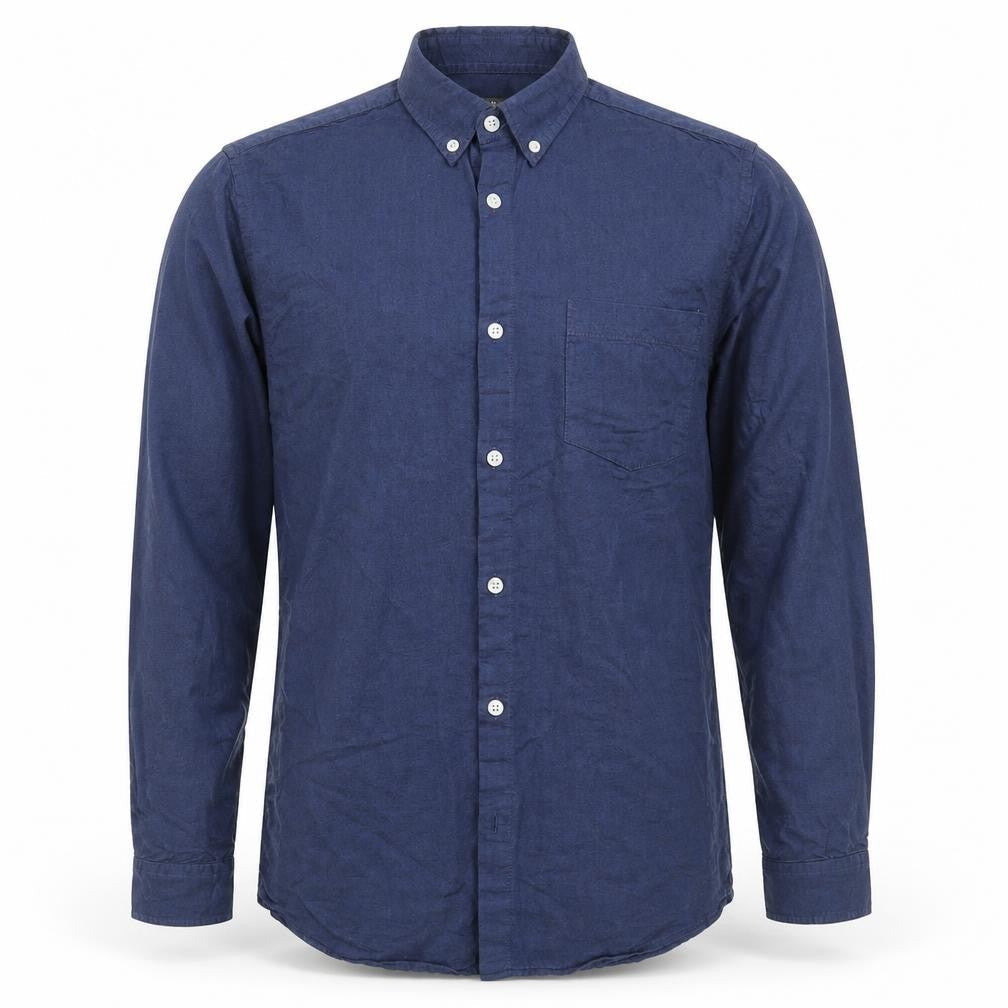 Mens UK Size M Primark Blue  Button-Up Long Sleeve Casual Shirt