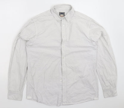 Mens UK Size M Cedar Wood State Grey  Button-Up Long Sleeve Casual Shirt