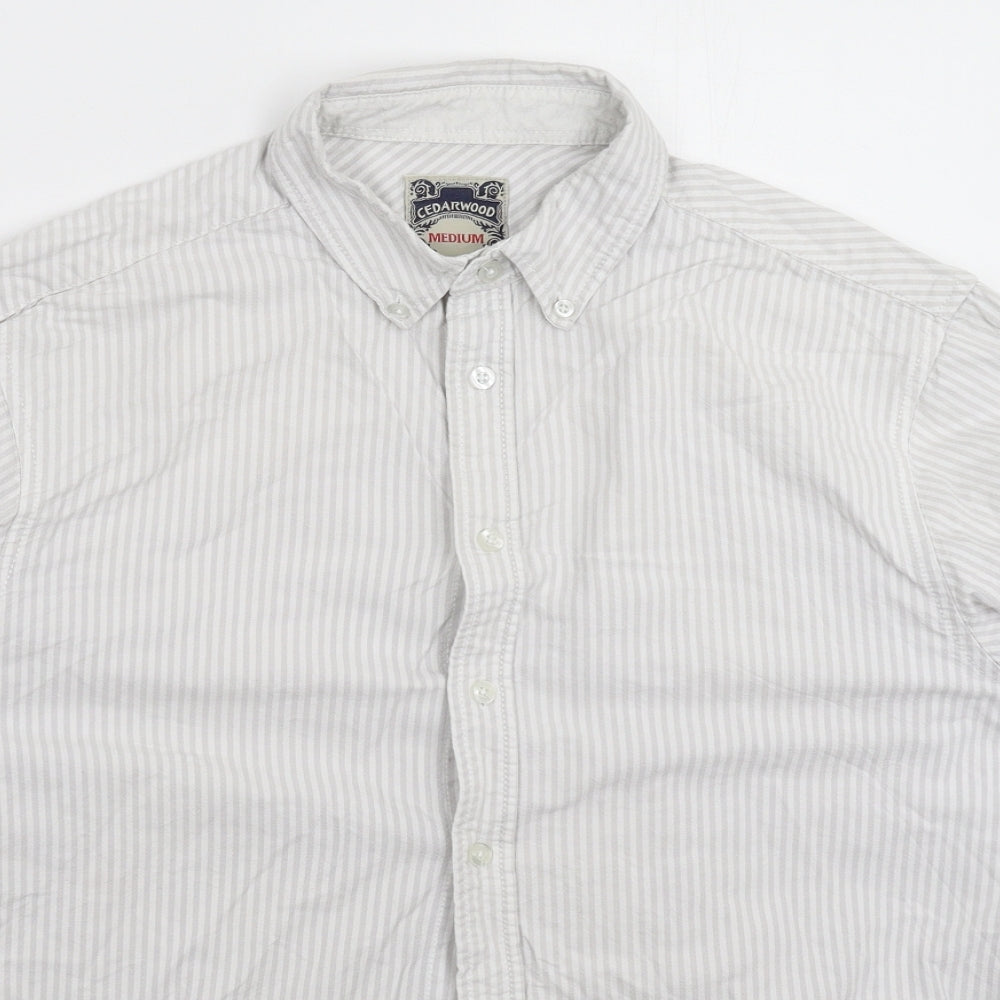 Mens UK Size M Cedar Wood State Grey  Button-Up Long Sleeve Casual Shirt