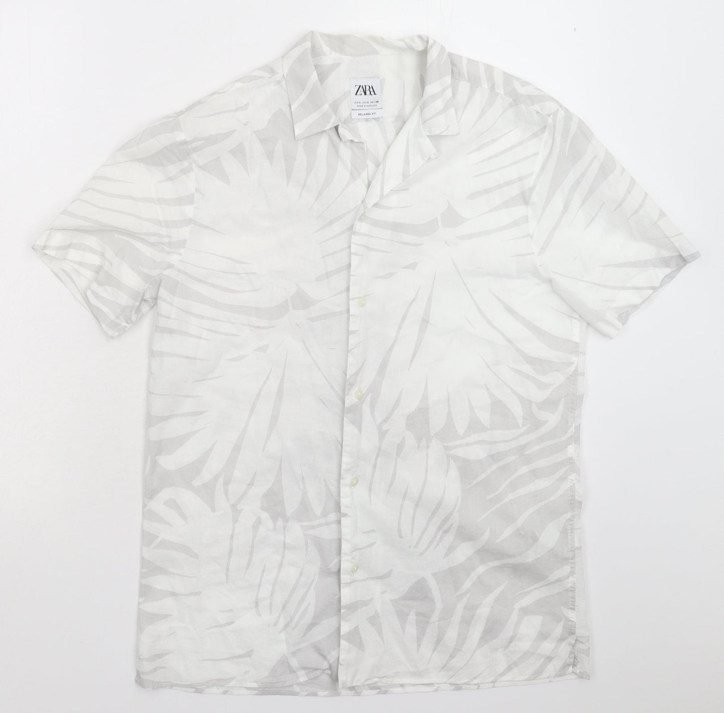 Womens UK Size S Zara Multicoloured Basic Button-Up