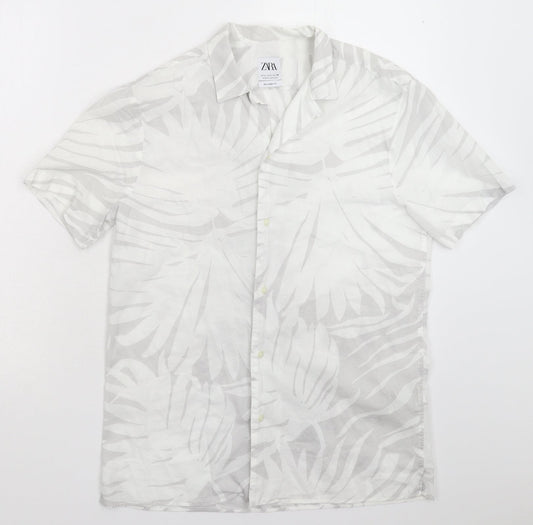 Womens UK Size S Zara Multicoloured Basic Button-Up