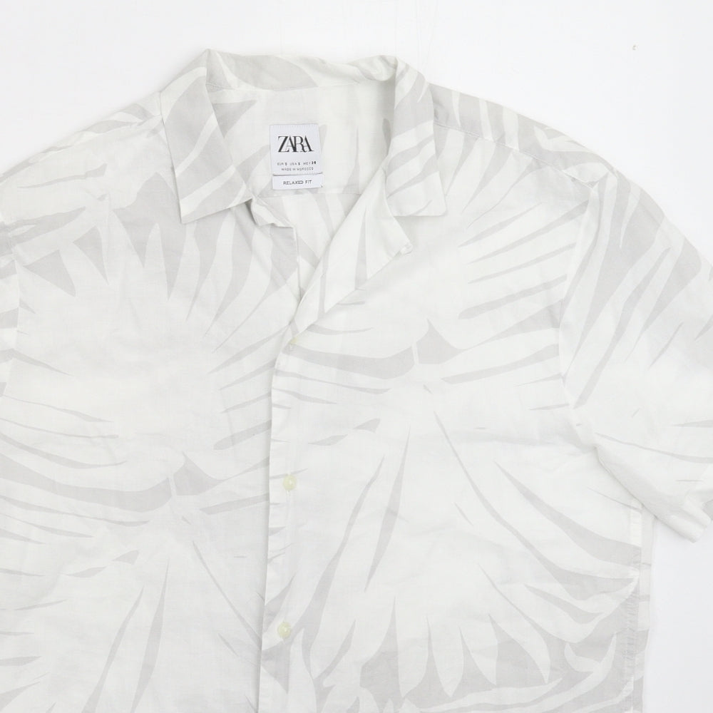 Womens UK Size S Zara Multicoloured Basic Button-Up