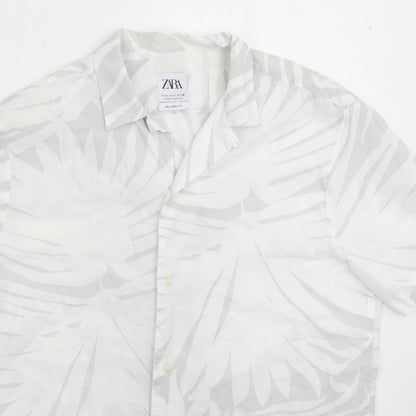 Womens UK Size S Zara Multicoloured Basic Button-Up