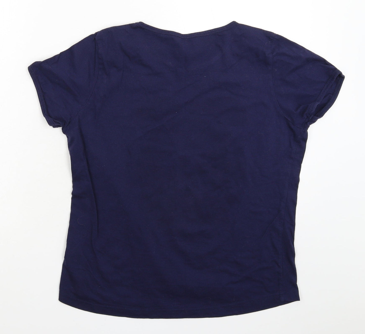 Womens UK Size 14 Miso Blue Basic T-Shirt