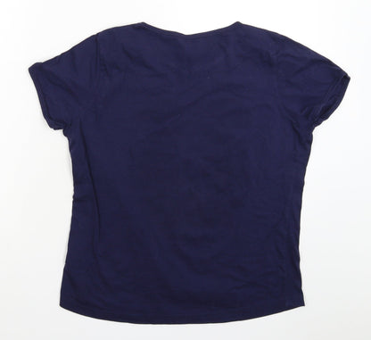 Womens UK Size 14 Miso Blue Basic T-Shirt