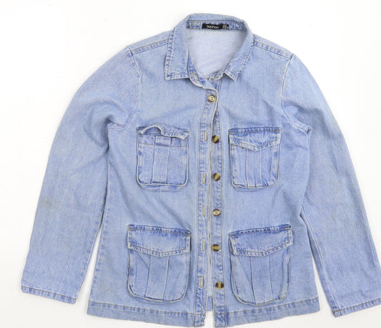 Boohoo Womens Blue  Denim Jacket  Size 6