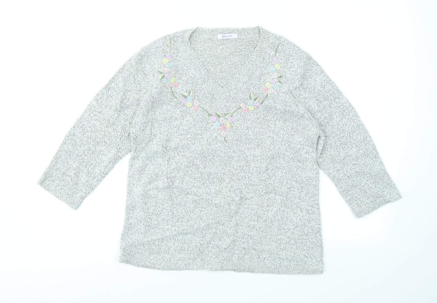 Womens UK Size 10 Damart Grey Pullover Jumper