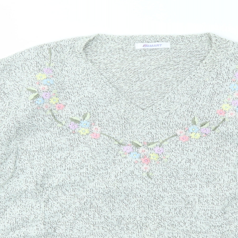 Womens UK Size 10 Damart Grey Pullover Jumper