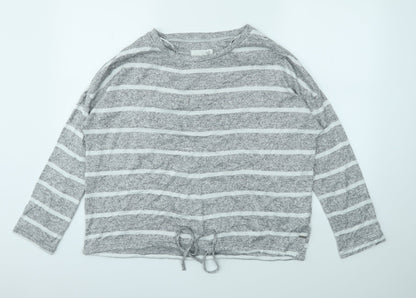 TU Womens Grey Striped  Pullover Jumper Size 12
