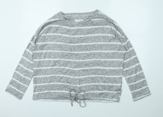 TU Womens Grey Striped  Pullover Jumper Size 12