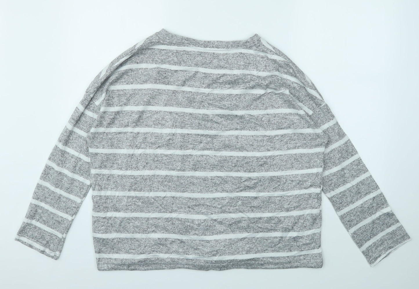 TU Womens Grey Striped  Pullover Jumper Size 12