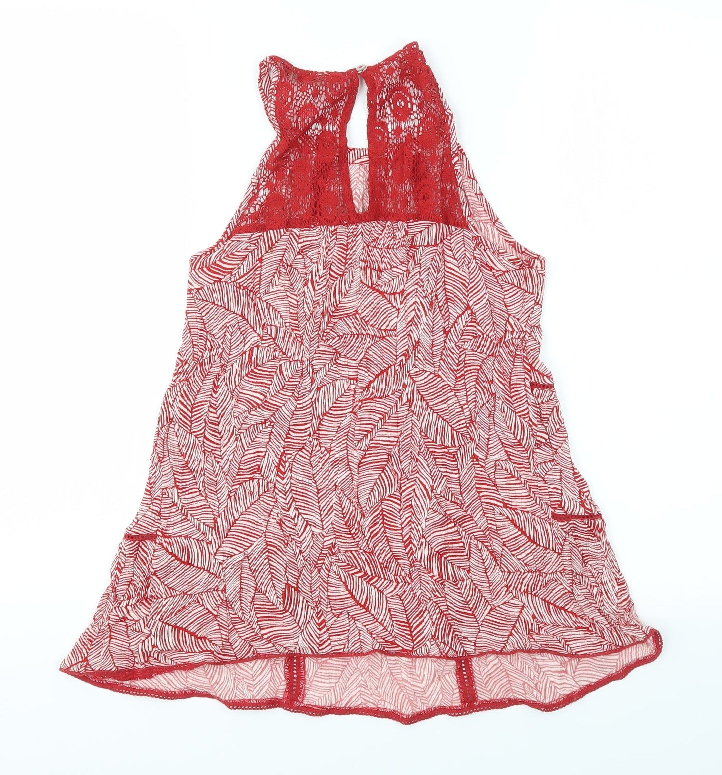 George Womens Red Floral  Basic T-Shirt Size 8