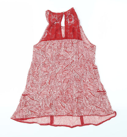 George Womens Red Floral  Basic T-Shirt Size 8