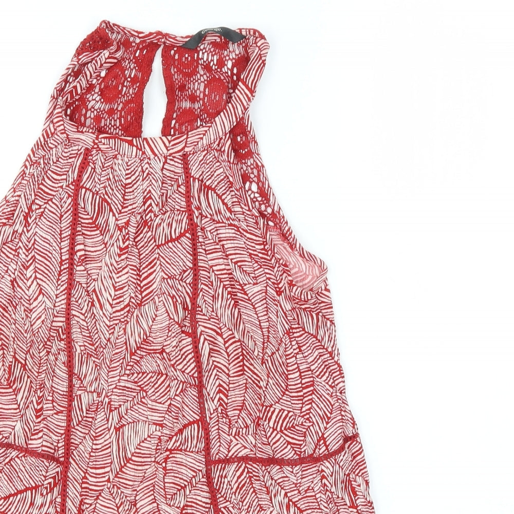 George Womens Red Floral  Basic T-Shirt Size 8