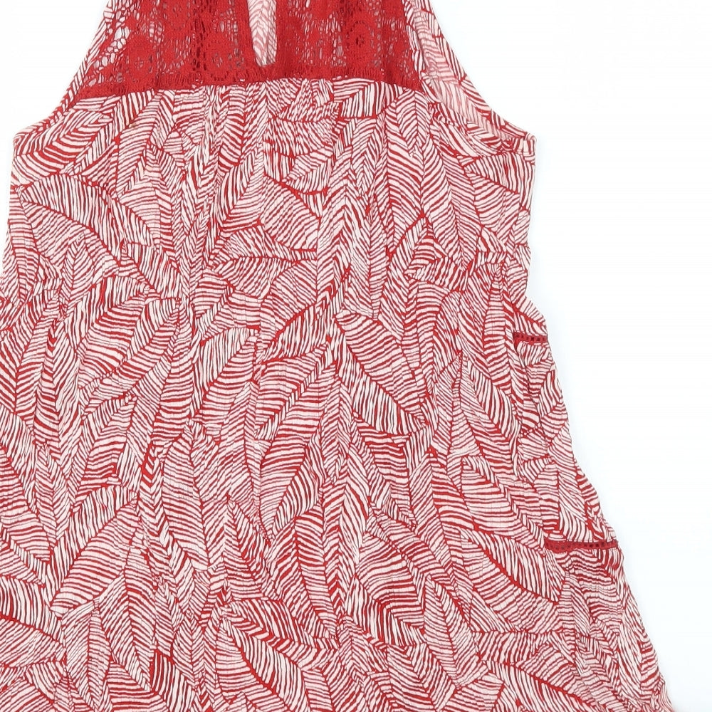 George Womens Red Floral  Basic T-Shirt Size 8